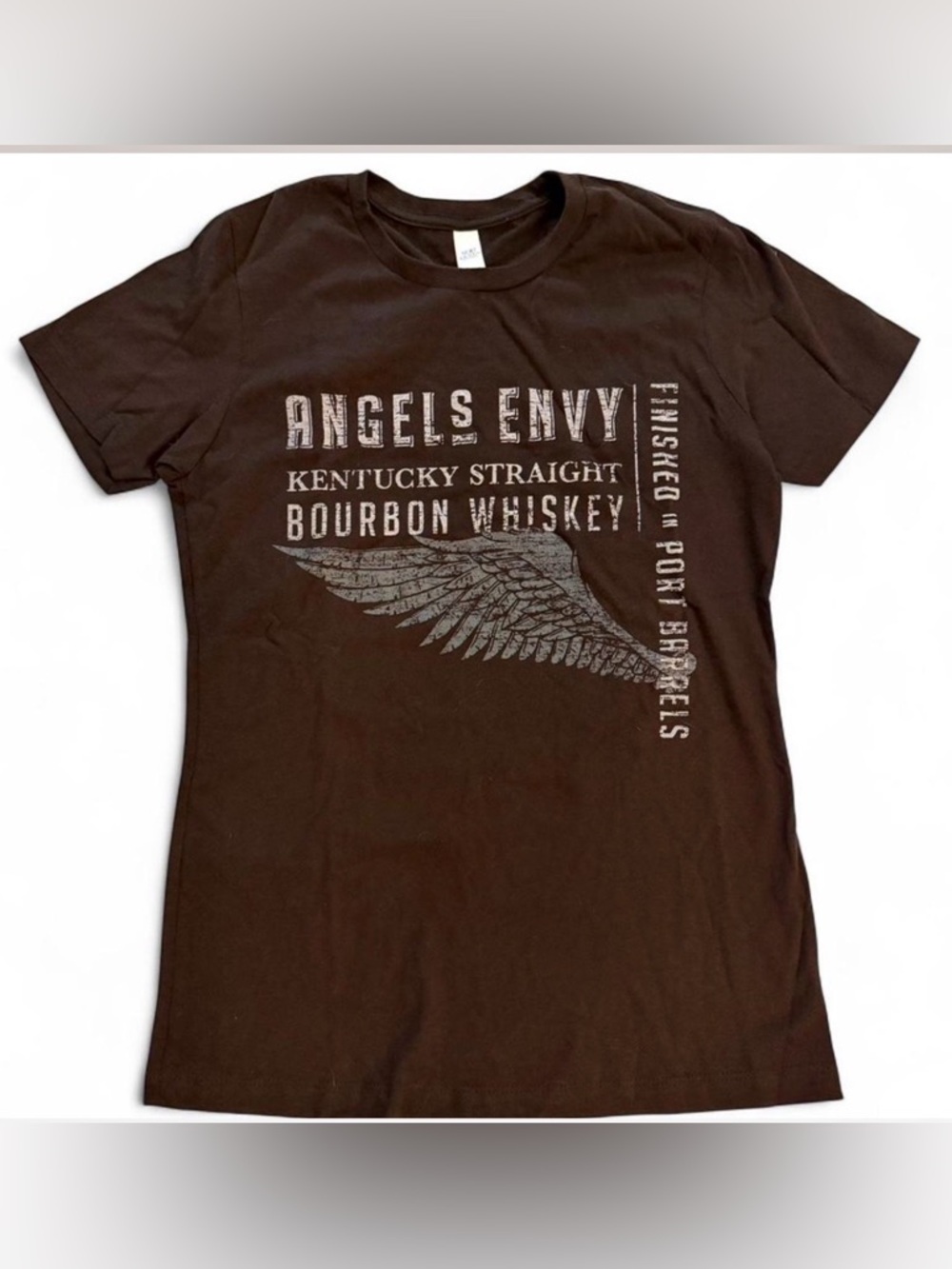 Next Level Apparel Brown 'Angels Envy Bourbon Whiskey' Graphic Tee